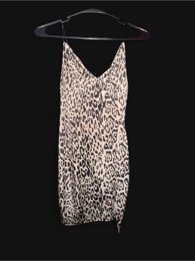 Leopard Print Dress in Beige & Black